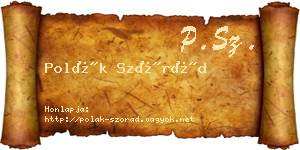 Polák Szórád névjegykártya